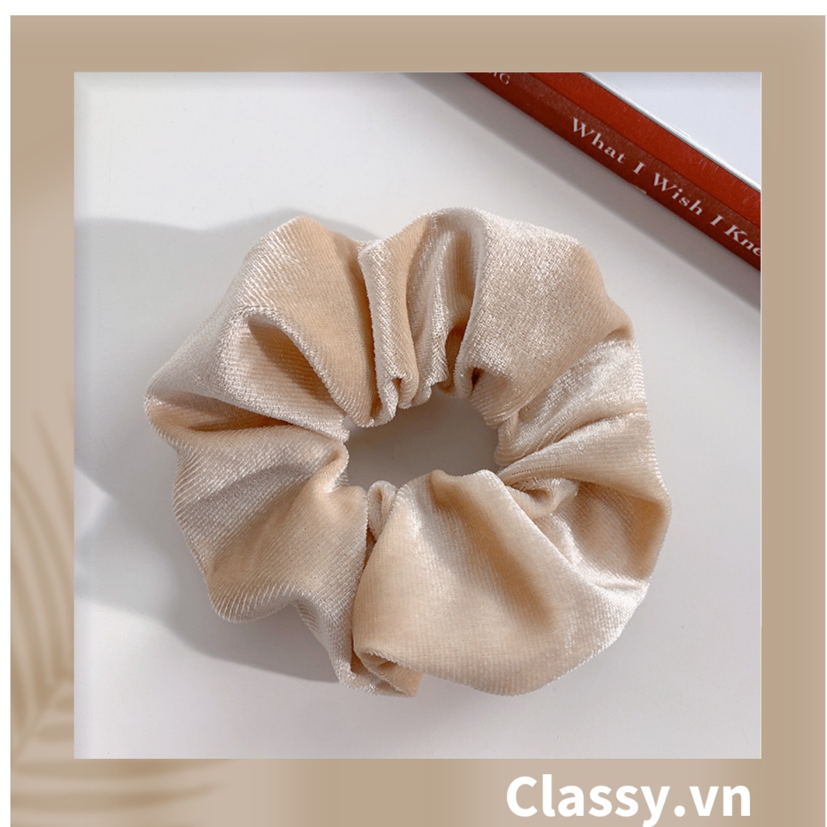 Scrunchies, dây cột tóc Classy vải nhung mịn màng, phong cách hàn quốc PK1588