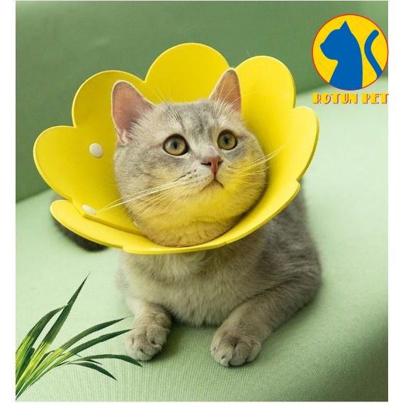 LOA XỐP ĐEO CỔ CHỐNG CẮN CHỐNG LIẾM VẾT THƯƠNG BẢO VỆ CHÓ MÈO HÌNH BÔNG HOA DỄ THƯƠNG