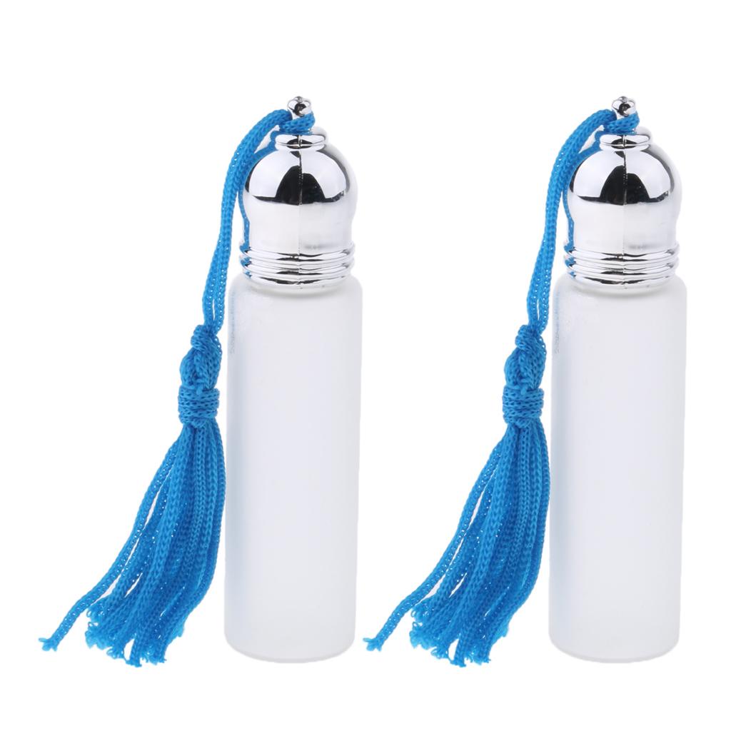 2pcs Empty Roller Ball Bottles Cases Refillable Perfume Bottles Frosted Case