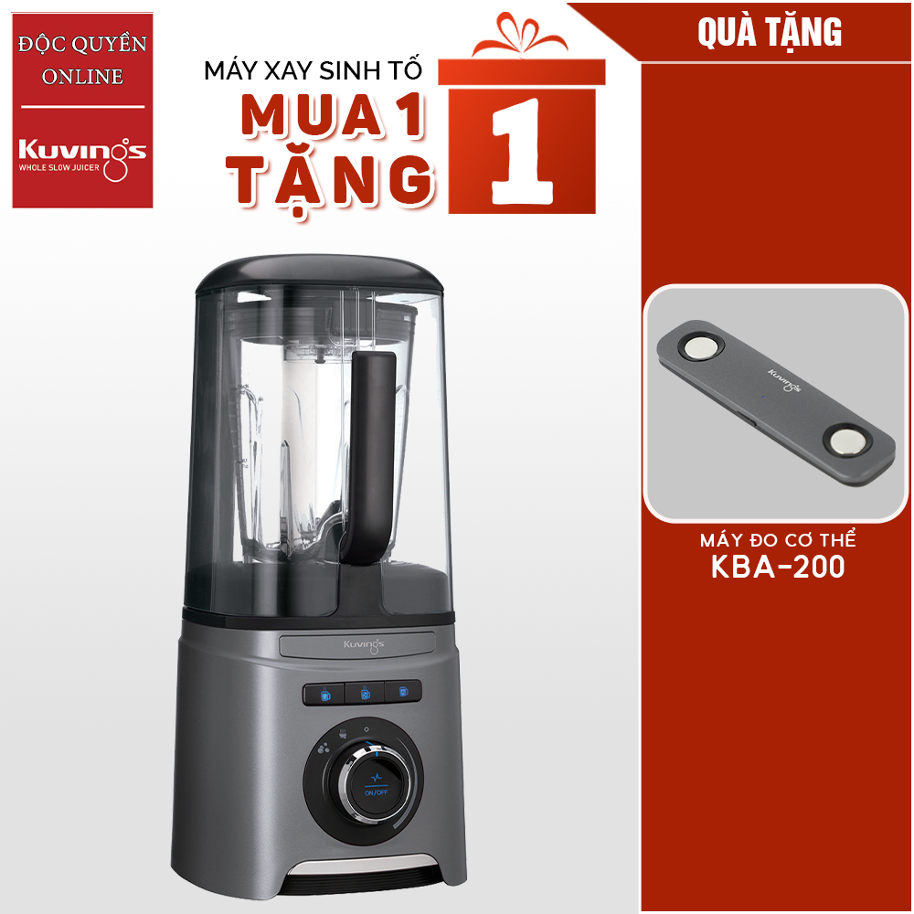 Máy xay sinh tố chân không Kuvings SV-400MB Màu Bạc - TẶNG MÁY ĐO THÀNH PHẦN CƠ THỂ KUVINGS KBA-200 - Hàng chính hãng