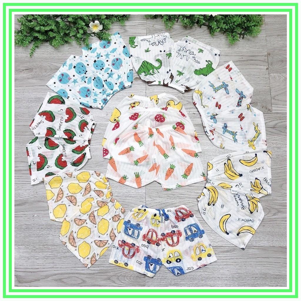 Quần đùi chục cotton giấy cho bé quần đùi bé trai gái sơ sinh thoáng mát từ 3-14kg - QĐ02