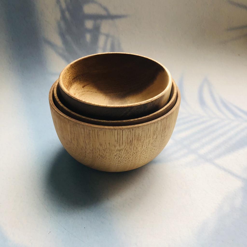 BÁT GỖ KEO 12x7/11x5/10x5 cm, Bát Gỗ Keo Tự Nhiên, Bát Ăn Cơm, Soup Cháo, An Toàn Cho Sức Khỏe Của Craft Closet