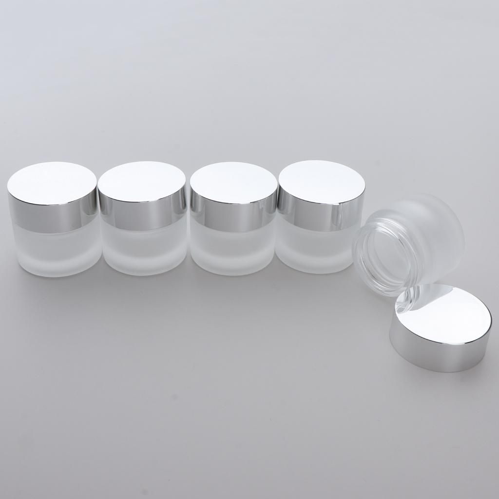 5x Chai Thủy Tinh Rỗng Hộp Lọ Mỹ Phẩm để Trang điểm Tinh Dầu