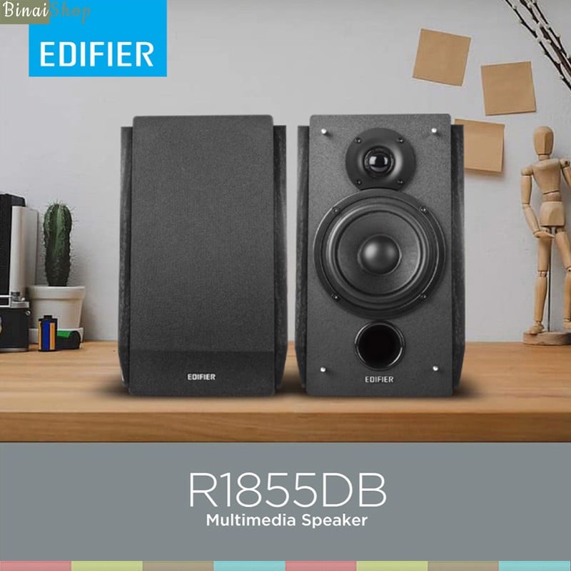 Edifier R1855DB - Loa Bookself 2.0, Kết Nối Bluetooth/RCA/Coaxial/Optical, Cổng Sub Out, Công Suất 70W (Bản Quốc Tế) - Hàng chính hãng