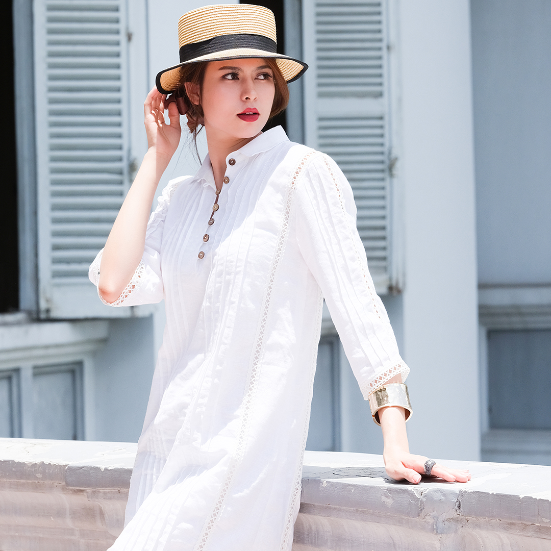 Đầm Linen Suông Đầm Kiểu Đẹp Thời trang thiết kế Hity DRE135