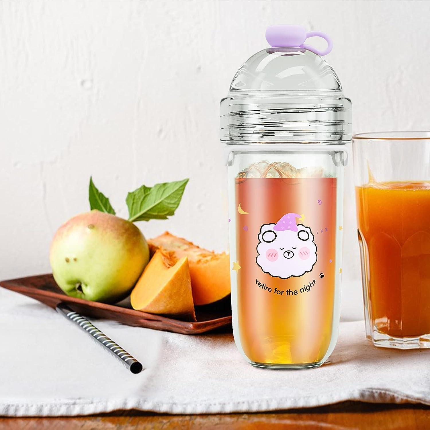 Trà sữa trân châu kèm bàn chải làm sạch, ly uống nước Cốc tái sử dụng, cốc du lịch, cốc hút 500ML