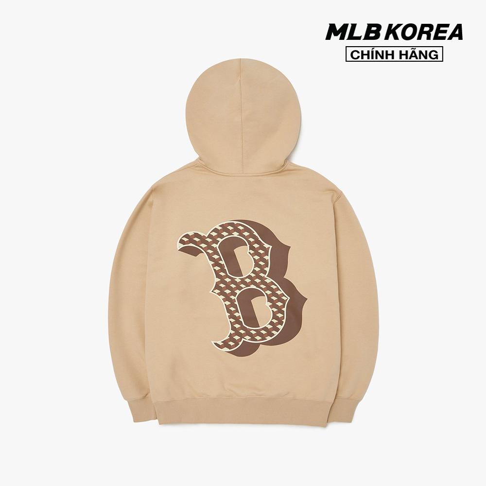 MLB - Áo hoodie tay dài phối mũ Cube Monogram Big Logo Overfit 3AHDM0424