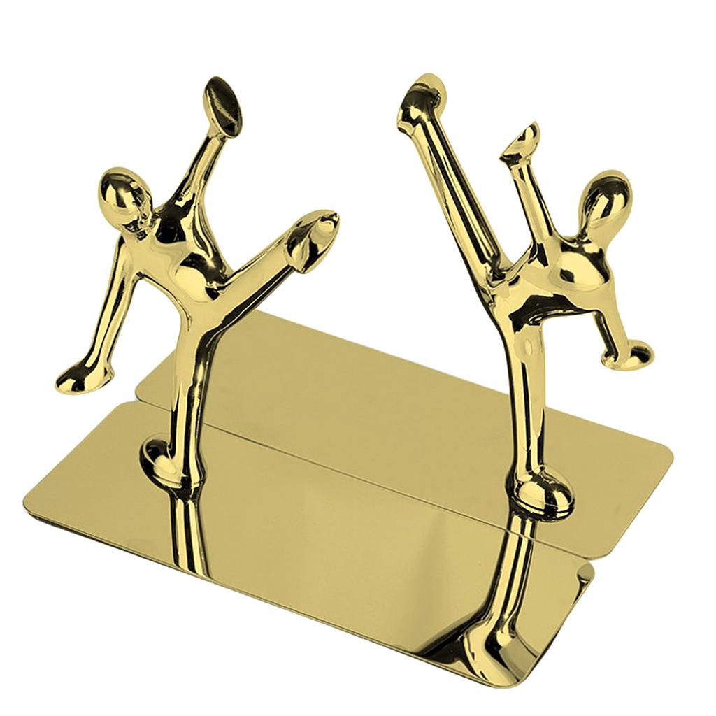 Pair Non-skid Man Bookends Book Holder Stands for Home Office School Decoration