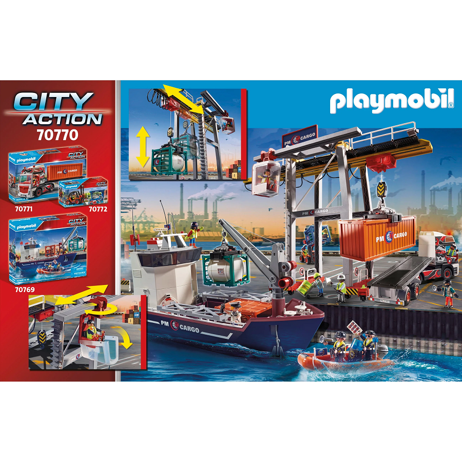 Đồ chơi mô hình Playmobil Cần cẩu nâng hạ hàng và container 94 pcs