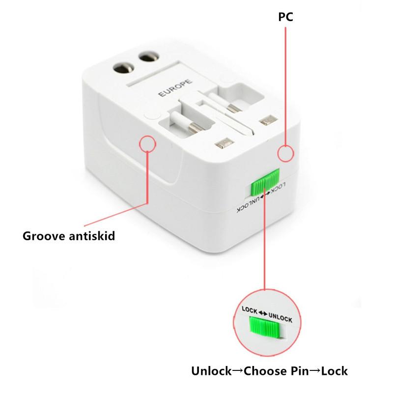 Bộ chuyển đổi phích cắm điện đa năng AU/EU/US/UK với 2 cổng USB