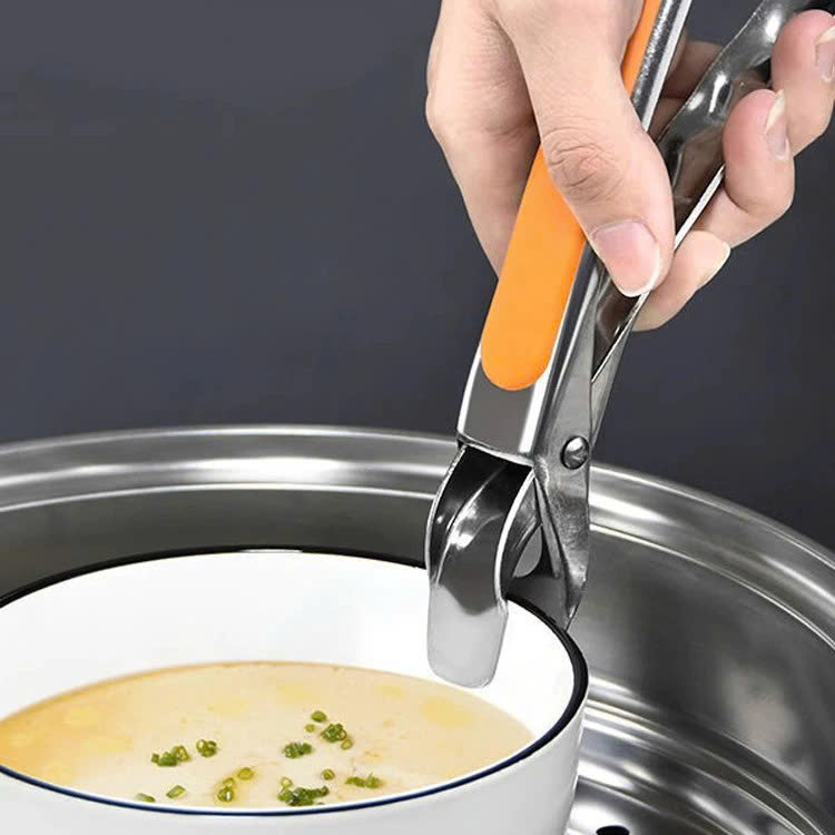Dụng cụ kẹp gắp đồ nóng inox 304 với mút silicon chống trơn trượt