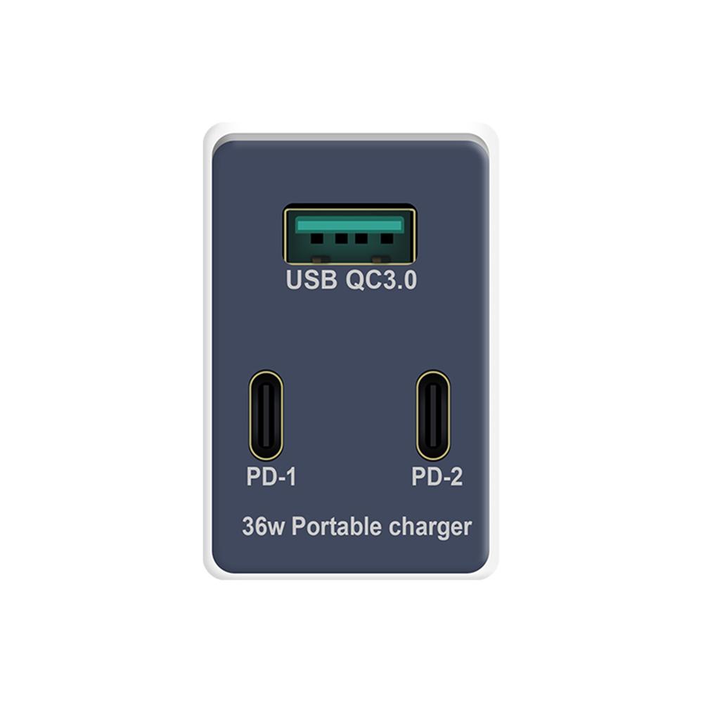 Đầu sạc di động WLX-X3 3 cổng USB + Bộ sạc Type-C Bộ chuyển đổi PD kép + QC3.0 cho máy tính bảng / điện thoại
