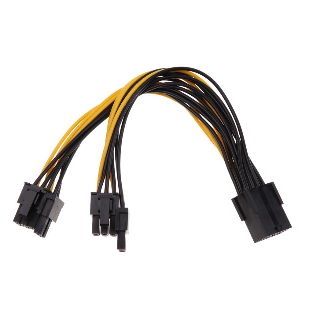 PCI-e 8 Pin To Dual 8 Pin/PCIe 8 Pin-2x Graphics Video Power Extension Cable