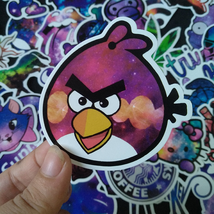 Bộ Sticker dán cao cấp chủ đề MÀU TÍM GALAXY - Dùng dán Xe, dán mũ bảo hiểm, dán Laptop