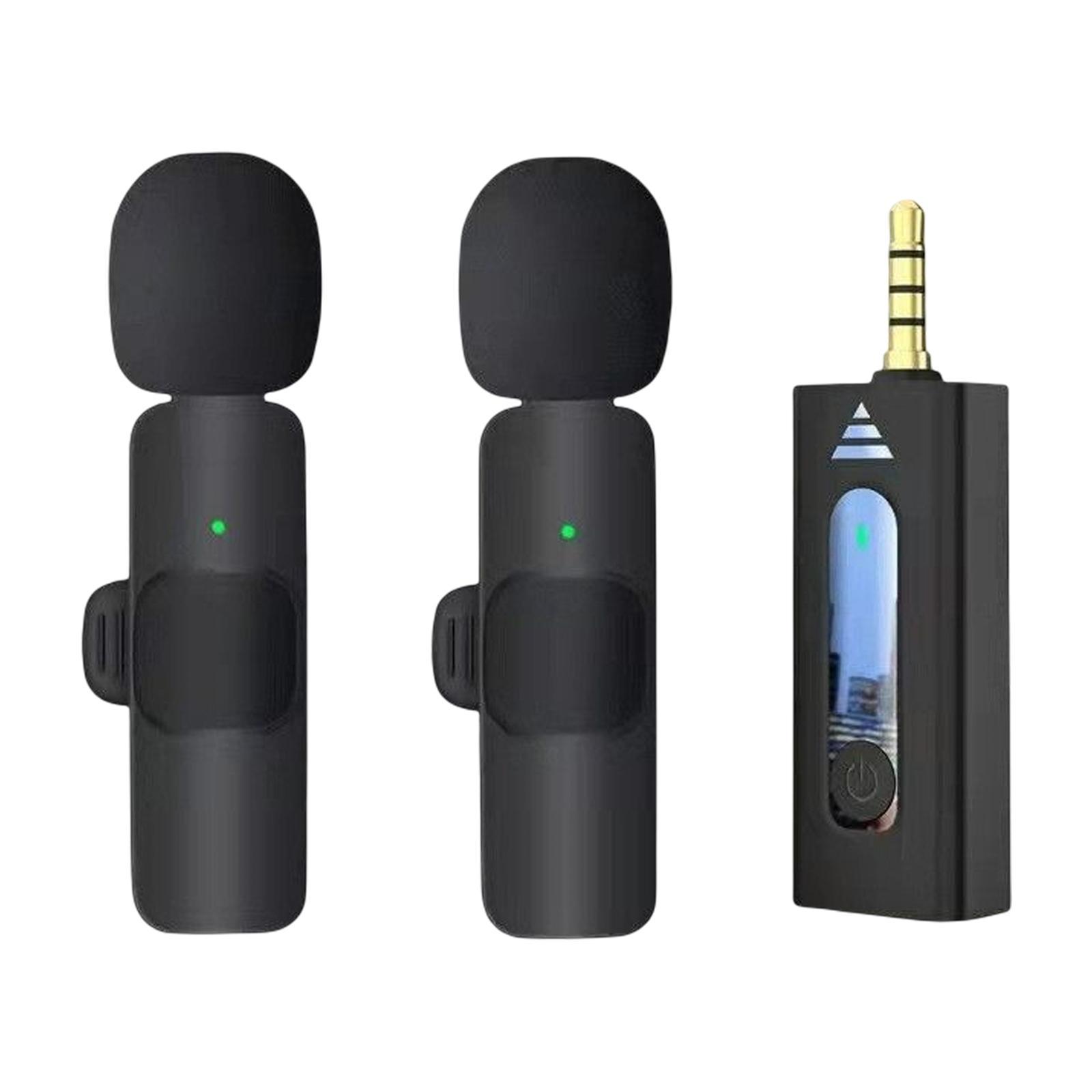 Condenser Mic with 3.5mm Receiver Lapel Mic for Live Streaming Camera Smartphone Speaker
