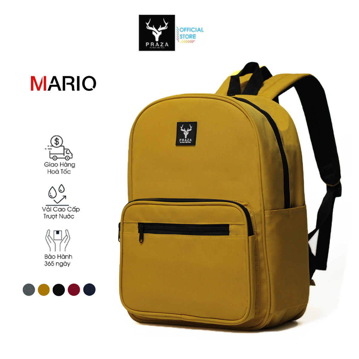 Balo MARIO Đi Học Đi Du Lịch Cá Tính Chất Vải Trượt Nước Cao Cấp PRAZA - BLTK209