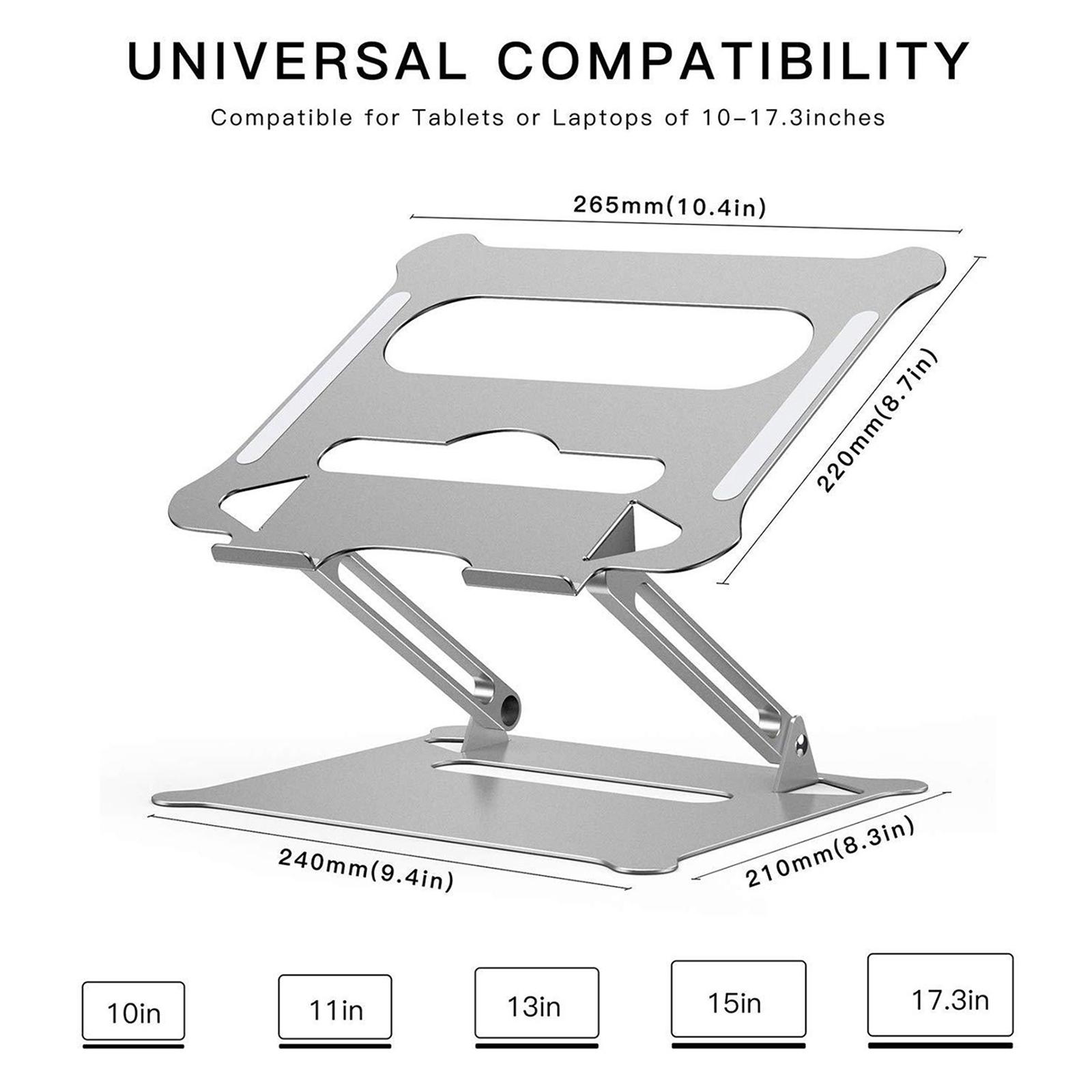 Desk Laptop Stand Adjustable Foldable Aluminum Tablet Notebook Riser Mount for All Laptops