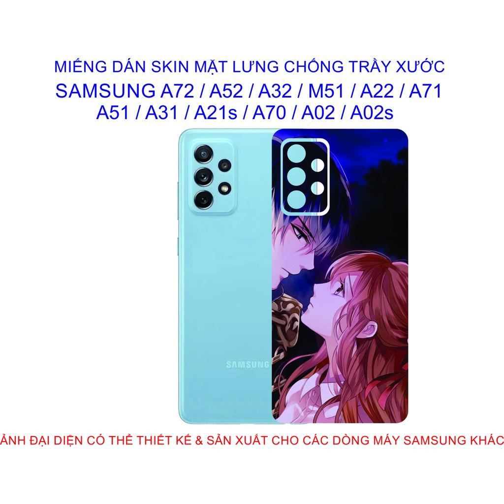 Miếng Dán Skin mặt lưng dành cho SAMSUNG A72 / A52 / A32 / A22 / M51 / A71 / A51 / A31 / A21s / A12 / A02 / A02s chống trầy xước