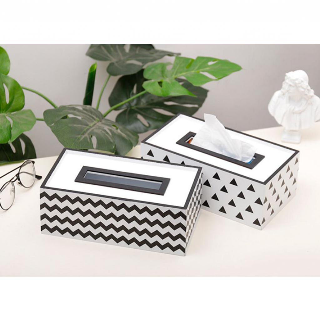 Wooden Tissue Box Cover Holder Case Paper Dispenser for Bathroom Bedroom