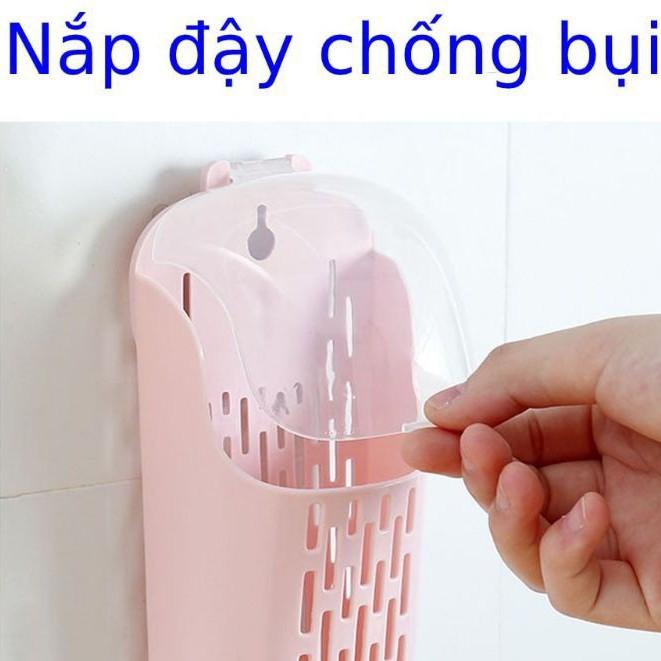 (Dán)Ống đựng đũa dán tường có nắp đậy chống bụi