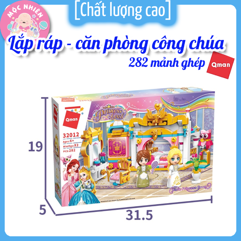 Đồ chơi lắp ráp, xếp hình Qman 32012: Căn phòng công chúa - 282 mảnh ghép