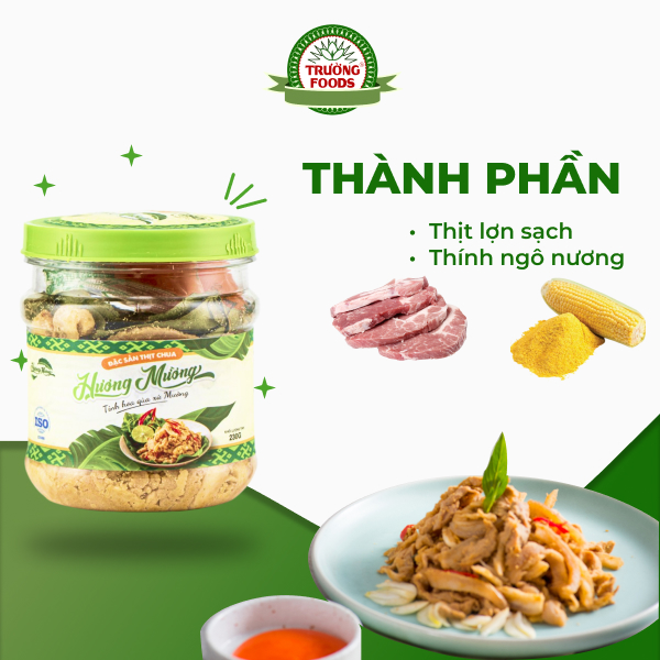 Combo 3 Hộp Thịt Chua Hương Mường Trường Foods 180g/Hộp