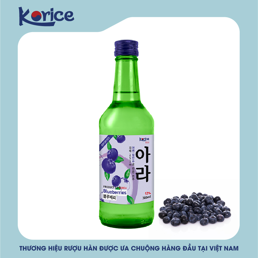 Rượu Soju Korice hương Việt Quất 12% 360ml