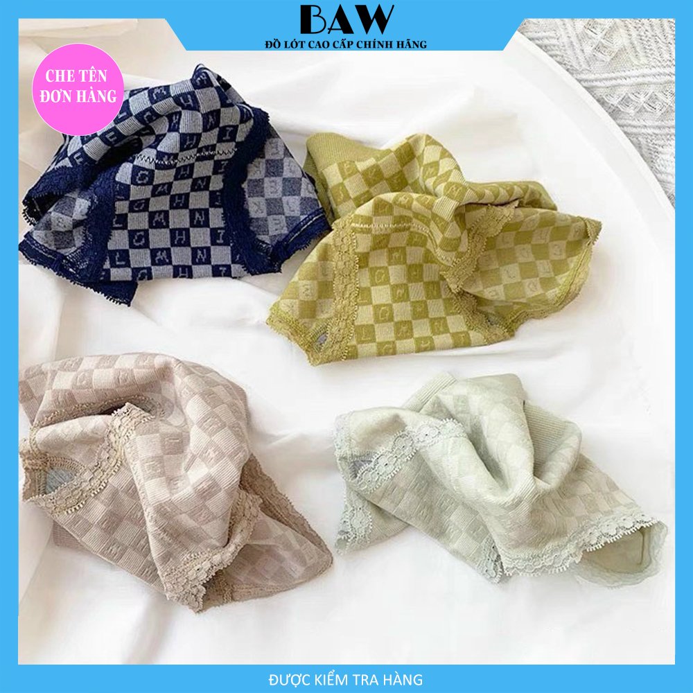 Quần Lót Nữ, Bộ 5 Quần Lót Nữ Cotton Dệt Kim Cao Cấp Mềm Mịn, Quần Lót Nữ Kháng Khuẩn, Quần Lót Nữ Co Dãn Tốt Thoáng Mát Thương Hiệu Baw Mã QLN2608