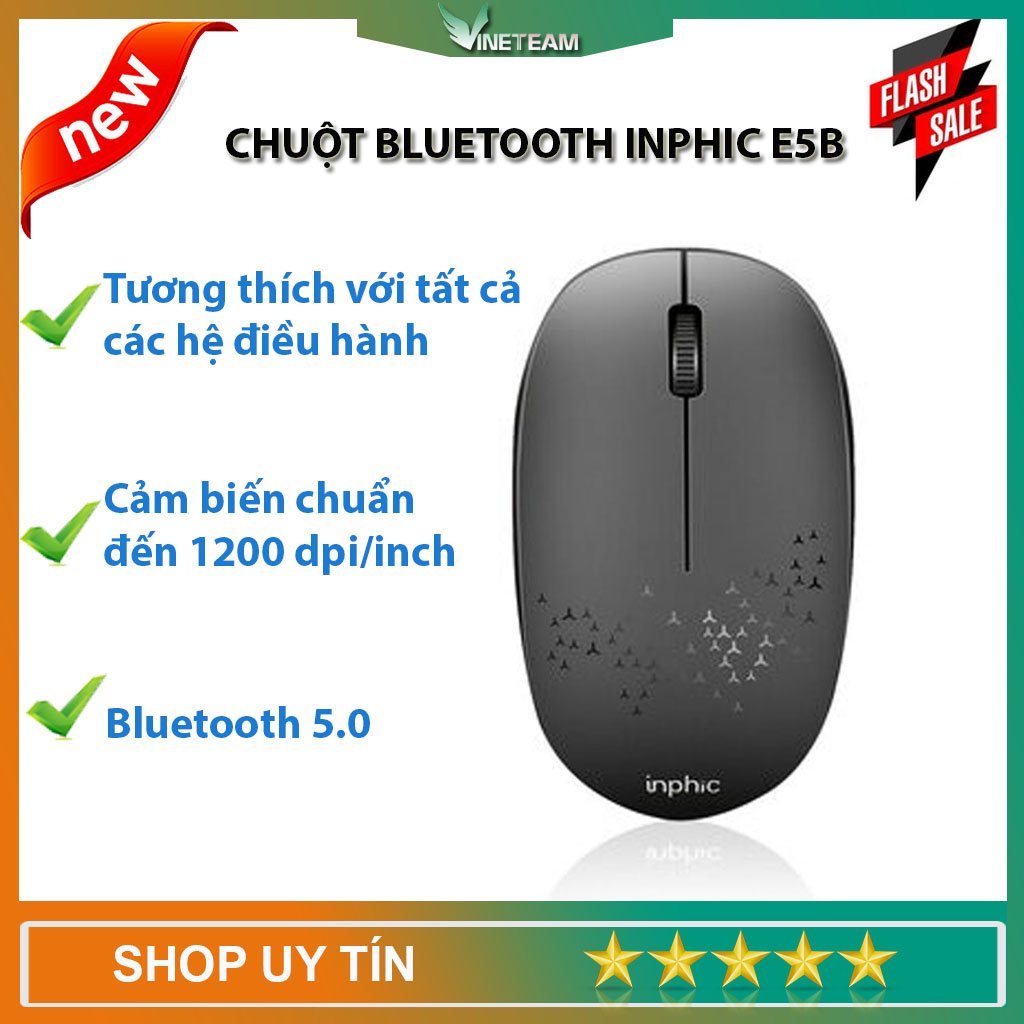 Chuột Không Dây Bluetooth Inphic E5B 5.0 1200DPI Chống Ồn Phù Hợp Sử Dụng Văn Phòng - Hàng Nhập Khẩu