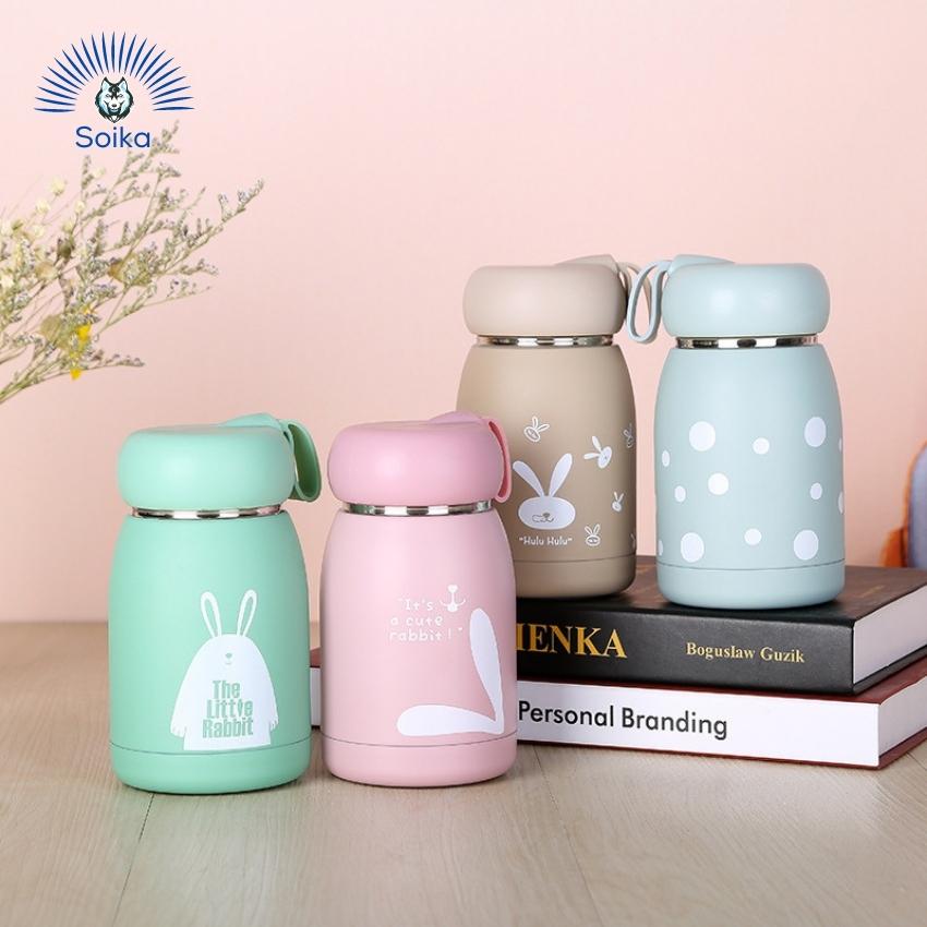 Bình Giữ Nhiệt Cute Cho Bé SOIKA ST03 350ml 3 Lớp Inox 304 Cách Nhiệt Chân Không