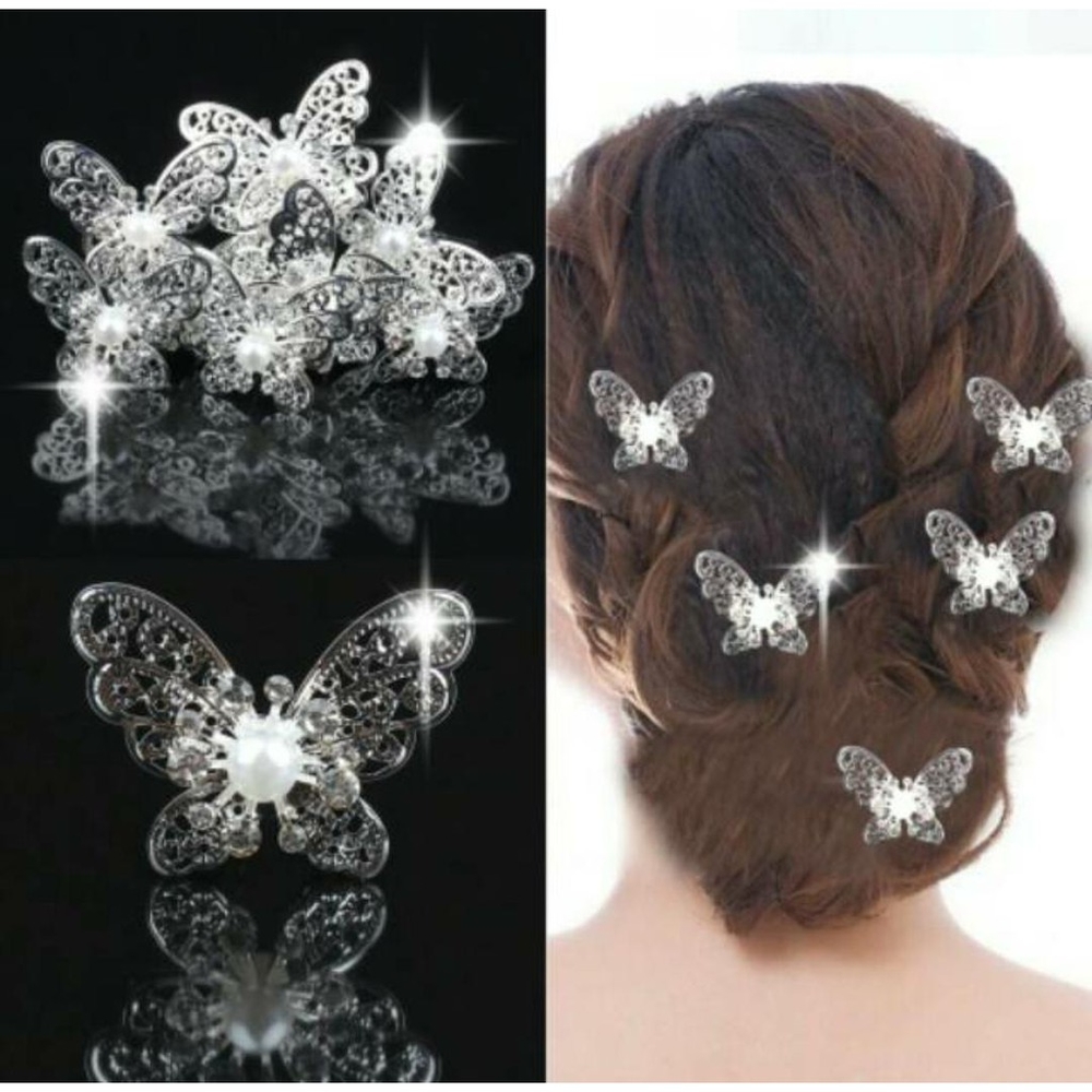 Trâm Cài Tóc Cánh Bướm Đính Hạt Chai, Hai Màu Lựa Chọn, Tạo Điểm Nhấn Phong Cách Khi Tạo Kiểu Khi Chụp Ảnh, Tham Gia Sự Kiện