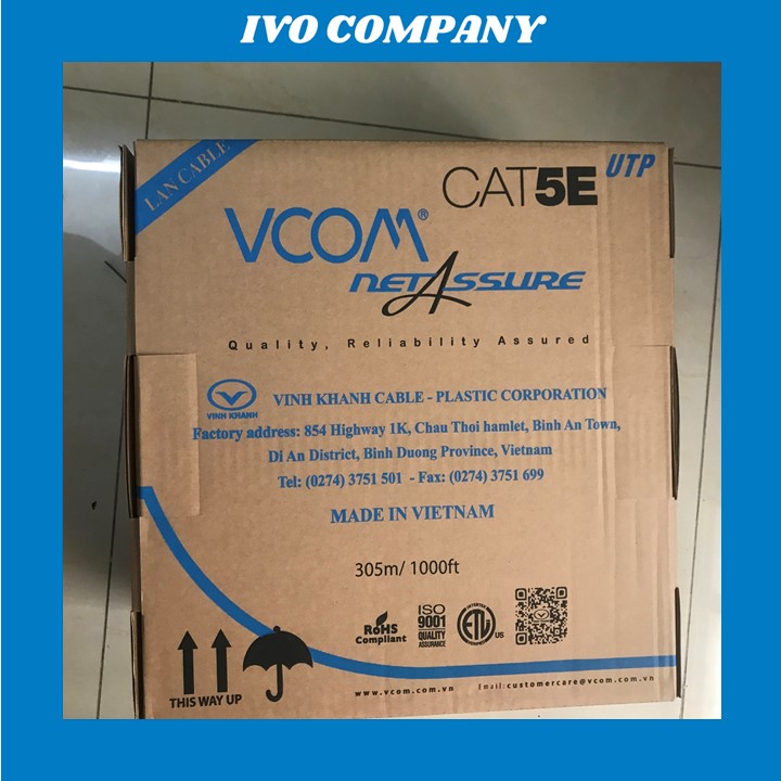 Cáp Mạng Ngoài Trời CAT5E UTP VCOM Nhựa PE Siêu Bền (1M-5M-10M-20M)