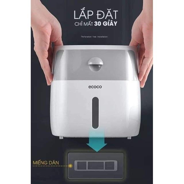 Hộp đựng giấy vệ sinh Ecoco dán tường không cần khoan đục có ngăn kéo chống nước hàng chuẩn