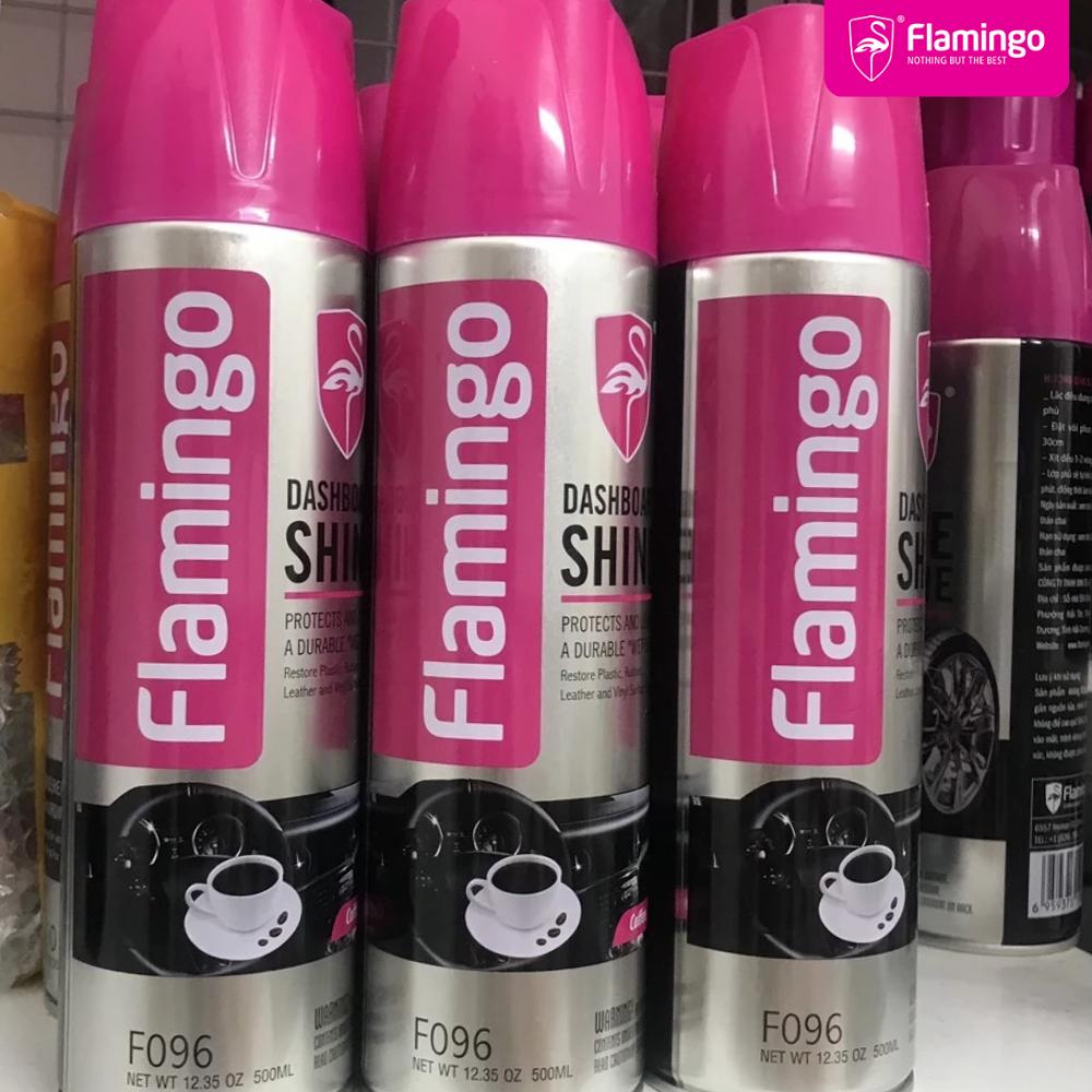 Bình Xịt Dưỡng Nội Thất Hương Cà Phê Flamingo F096 – Dưỡng Bóng Bảo Vệ Bề Mặt Da, Nhựa Ô Tô 500ml
