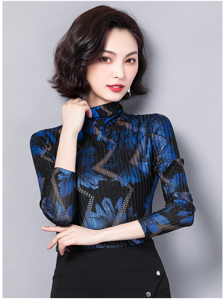 Hàng Quảng Châu - Áo kiểu thu đông thun lưới họa tiết kim tuyến cao cấp - A21191