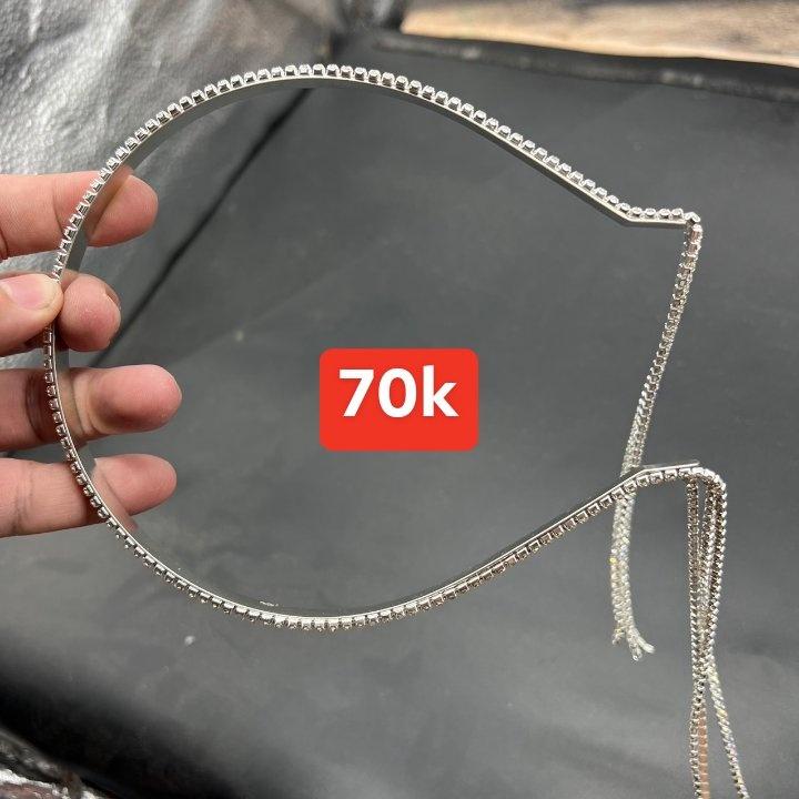 Băng đô cài tóc xi mạ đính đá ba đường tua rua đá mẫu mã thời trang TP HCM Giangpkc 2022 Phụ kiện cưới Giang
