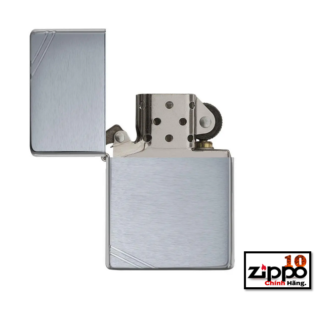 Bật lửa Zippo (nhám góc) Brushed Chrome Vintage with Slashes SKU: 230 - Chính hãng 100%