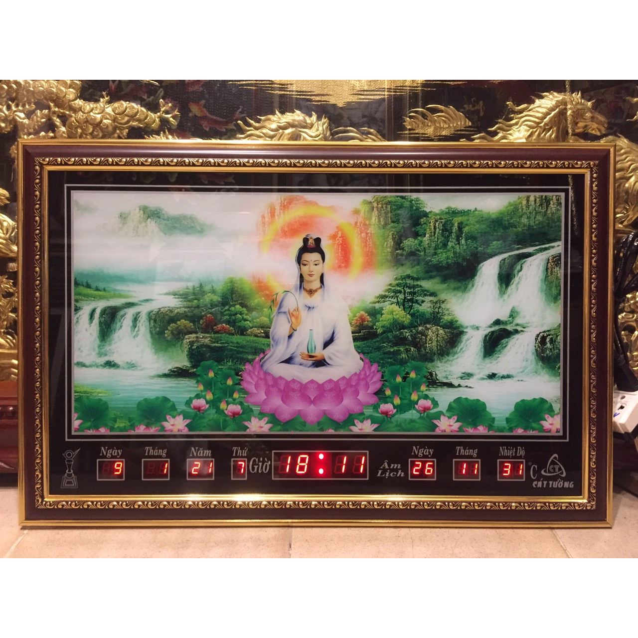 Tranh đồng hồ điện vạn niên , Phật bà - 68651