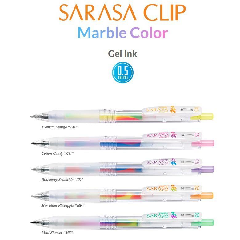 [Mực Xanh] Viết Gel Zebra Sarasa clip Marble Color 0.5 mm - Nhật Bản