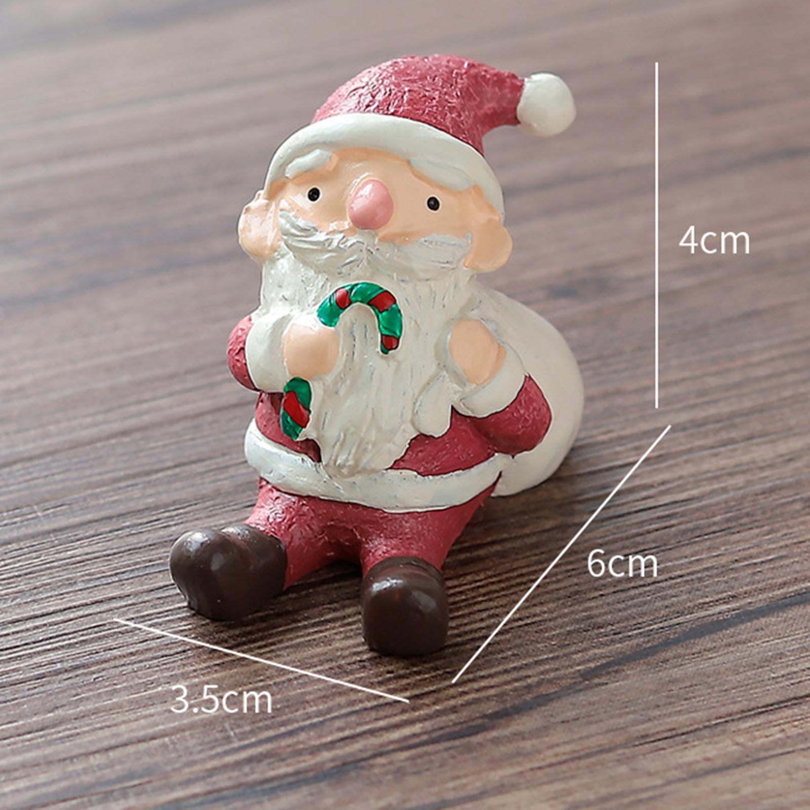 Christmas Figurine Creative Miniature Statue for Tabletop Fairy Garden Decor
