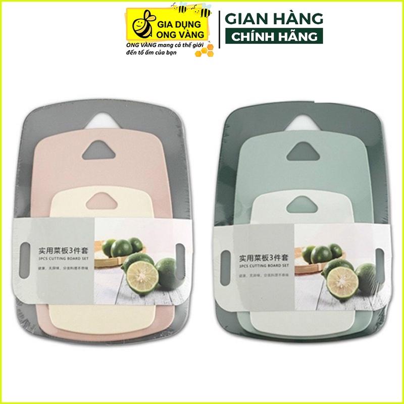 Set 3 thớt nhà bếp kháng khuẩn, nhựa lúa mạch cao cấp, an toàn cho sức khỏe