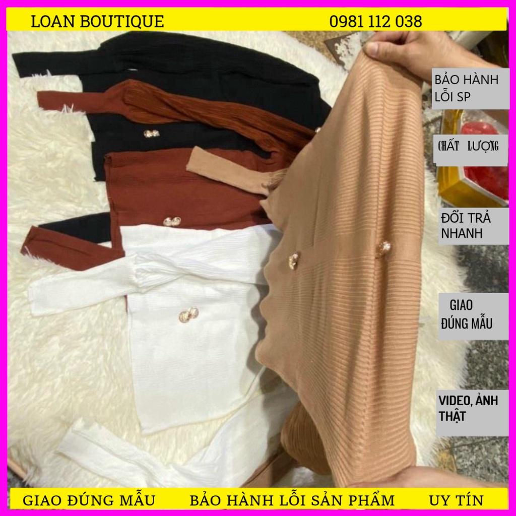 ÁO LEN NỮ CỔ LỌ TAY BỒNG chất liệu len tăm dày mịn phối vải von lụa dập li đẹp s252