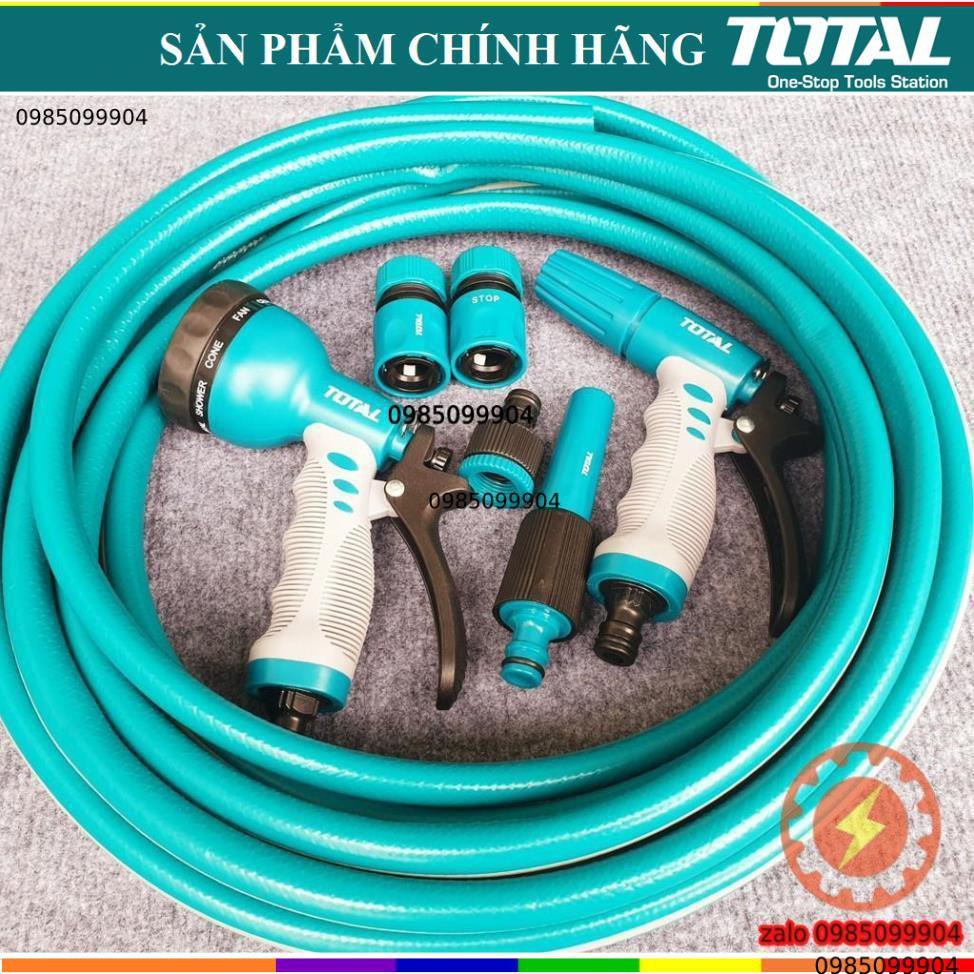 Bộ dây ống nước xịt cho vòi tưới cây rửa sân vườn kèm khớp nối nhanh TOTAL bán lẻ - 2 3 4 5 6 7 8 9 10 15 20 m mét