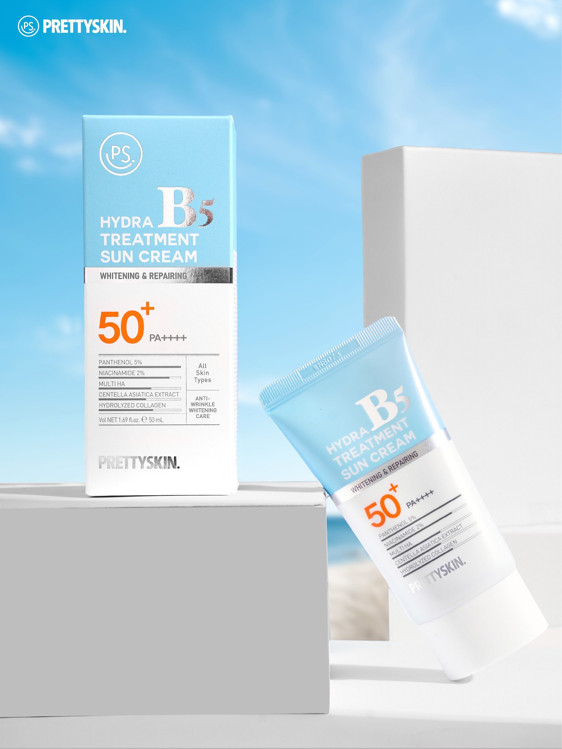 Kem Chống Nắng Cho Da Treatment Cấp Ẩm, Dưỡng Trắng Pretty Skin Hydra B5 Treatment Sun Cream 50ML SPF 50 PA++