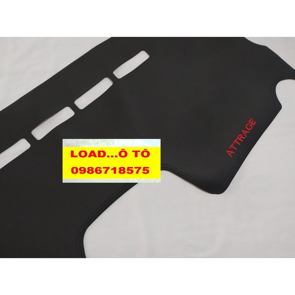 Thảm Taplo Chống Nắng Xe Mitsubishi Attrage 2023-2018 Mẫu da Carbon, Nhung Lông Cừu (có lớp chống trượt)