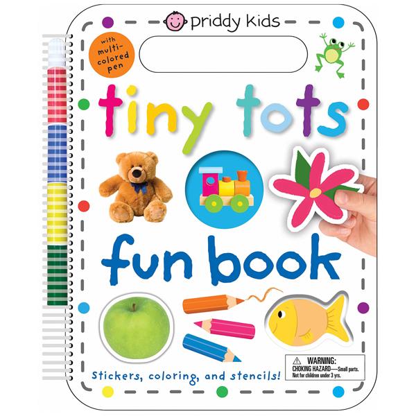 Tiny Tots Fun Book: Stickers, Coloring, And Stencils! With Multi-Colored Pen