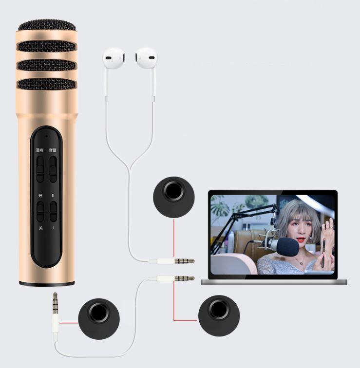 Mic Livestream C7 Micro Thu Âm Karaoke Live Stream Âm Thanh Vượt Trội (Tặng Kèm Tai Nghe) Loại Cao Cấp Đủ Dây Kết Nối