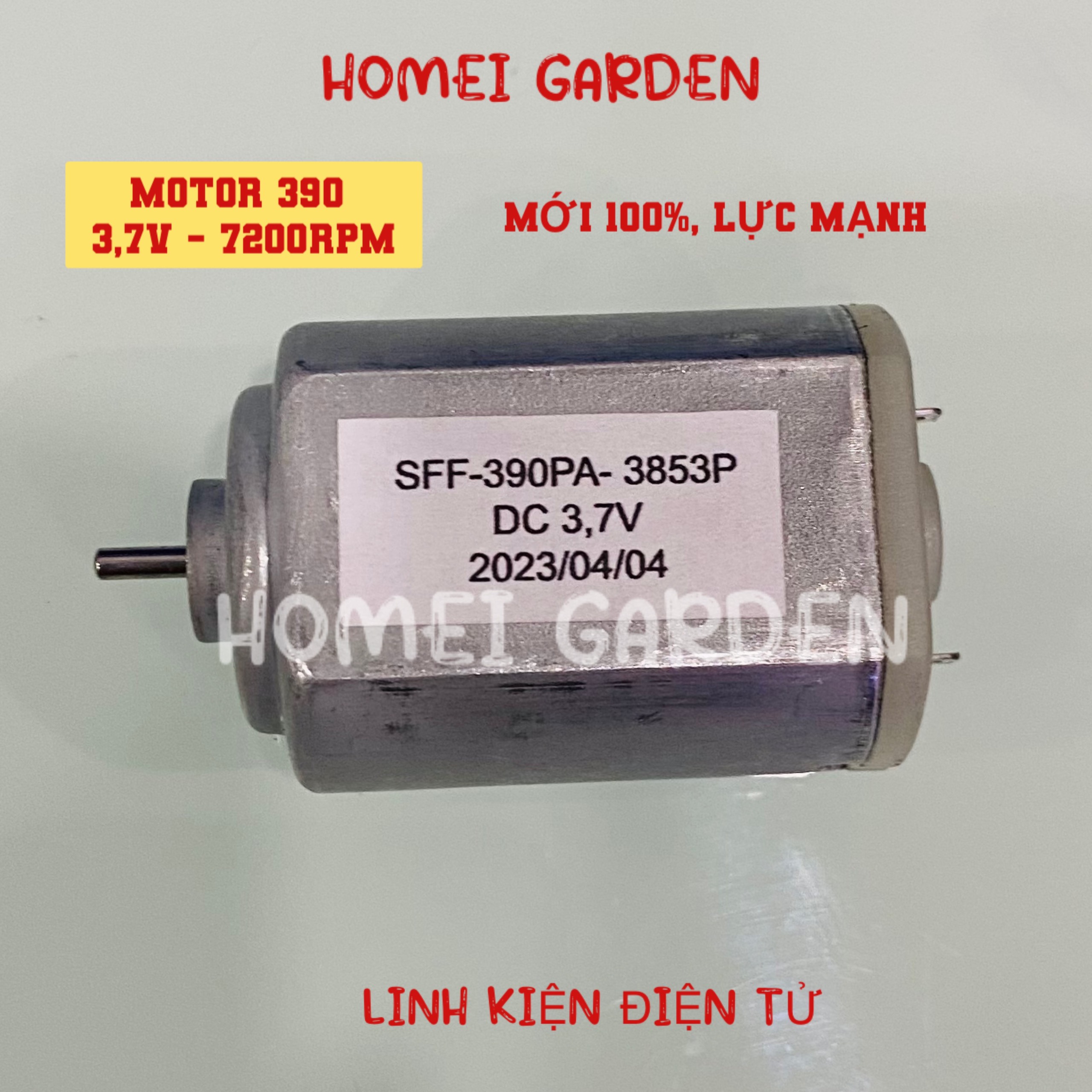 Motor 390 điện áp 3,7V 7200RPM lực mạnh sử dụng cho tông đơ cắt tóc, thiết bị làm đẹp, DIY - HM0200