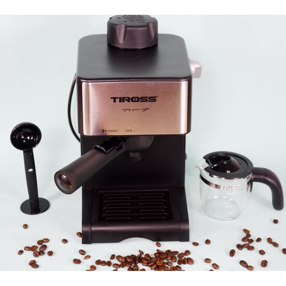 Máy Pha Cafe Espresso Bán Tự Động Gia Đình Tiross TS 621, Chống Nhỏ Giọt, Máy Pha Cafe Gia Đình - Văn Phòng Thương Hiệu Ba Lan - Hàng chính hãng