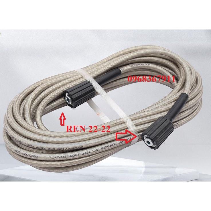 Dây rửa xe áp lực cao màu trắng, ghi 10-15-20m